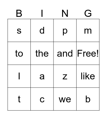 ABC BINGO Card