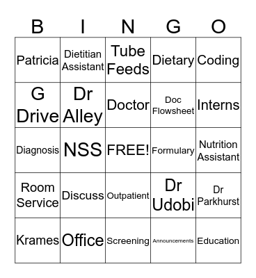 RD Buzzword Bingo Card