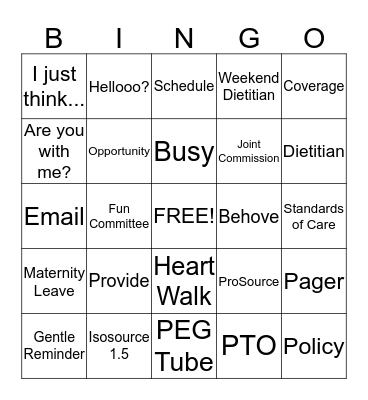 RD Buzzword Bingo Card