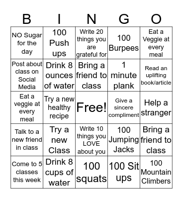 Nibley Fit Holiday Bingo Card