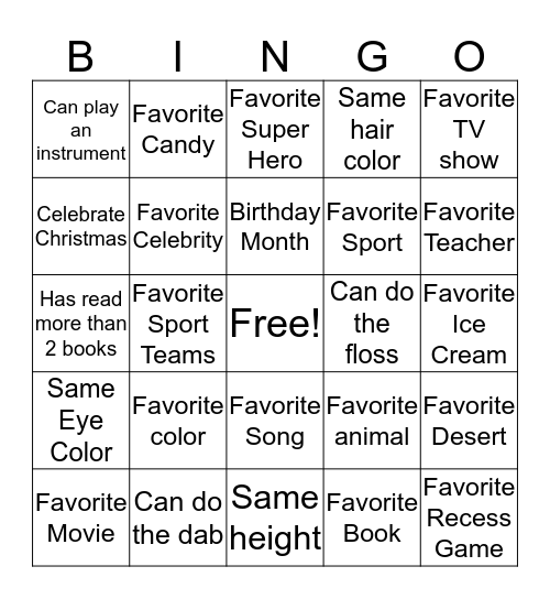 Cultural/Diversity Bingo : Find some one who? Bingo Card