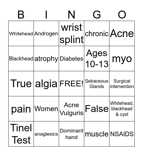 Group 2 Bingo Card