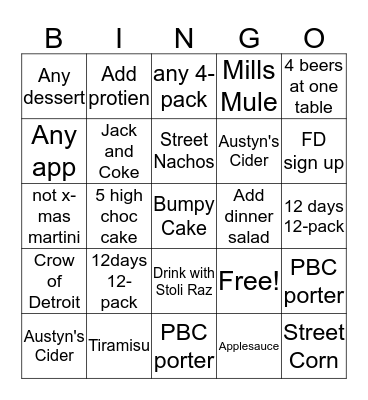 RMBC BINGO Card