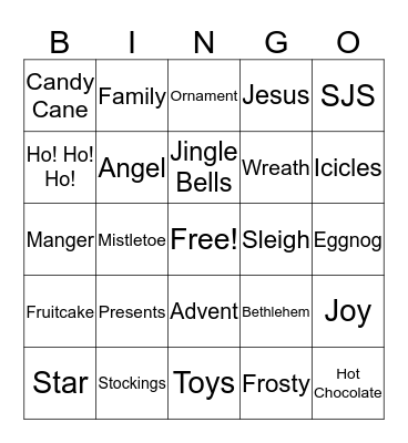 Christmas Bingo Card