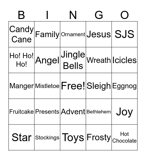 Christmas Bingo Card