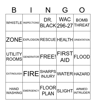 REGENCY Bingo Card