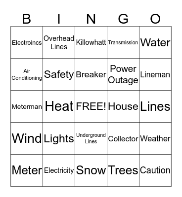 Power Bingo Card