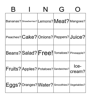 Do you like__________ Bingo Card