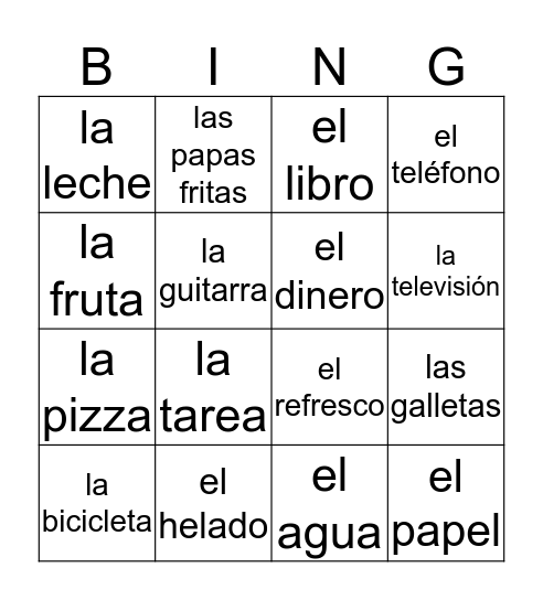 ¿Qué tienes? Bingo Card