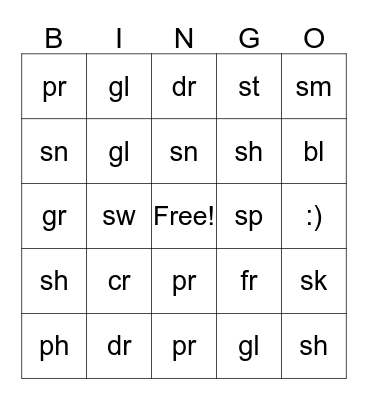 Blend Bingo Card