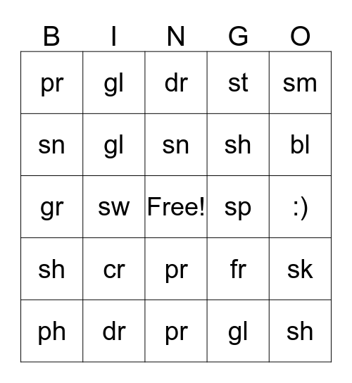 Blend Bingo Card