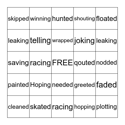 open and closed syllables  Bingo Card