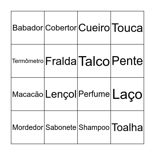 Chá de Bebê Maria Antônia Bingo Card