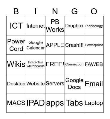 ISSH WEB WORDS Bingo Card