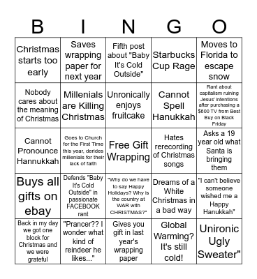 Oh Boomer Tree Bingo Card