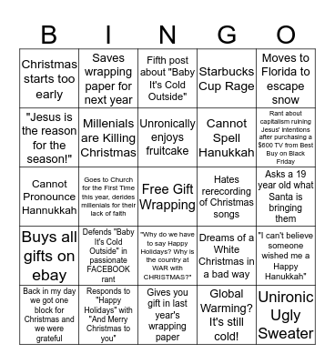 Oh Boomer Tree Bingo Card