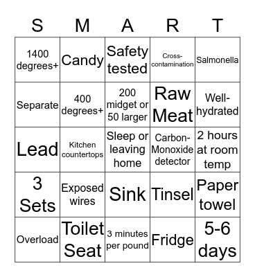Be Holiday Bingo Card