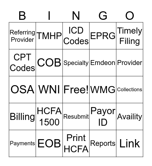 Collections Bingo Card