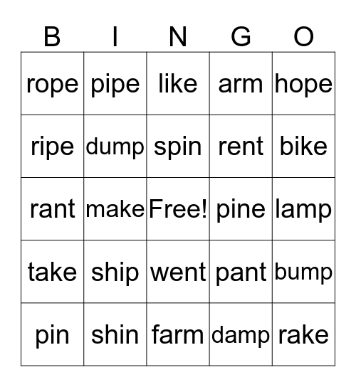 Accuracy BINGO Card
