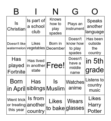 Find Someone Who... Bingo Card