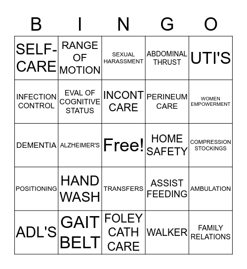 HEALTH FAIR BINGO Card