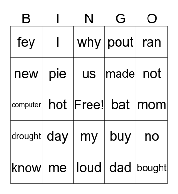 nothing Bingo Card