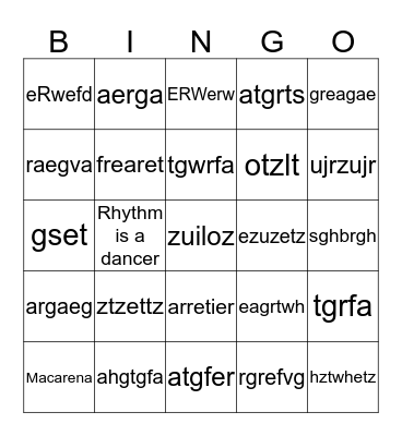 Disco Bingo Card