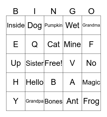 FBC Review #2 Bingo Card