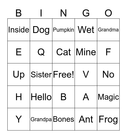 FBC Review #2 Bingo Card