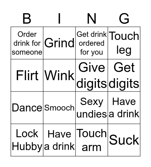 Night Out Bingo Card