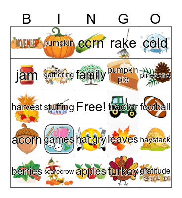 Friendsgiving Bingo Card