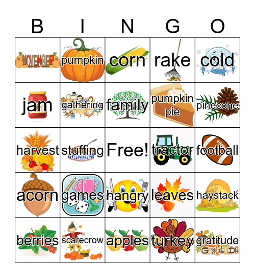 Friendsgiving Bingo Card