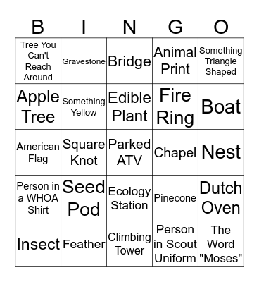 WHOA Bingo Card