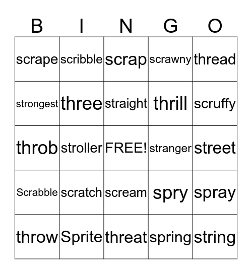 Blends Bingo Card