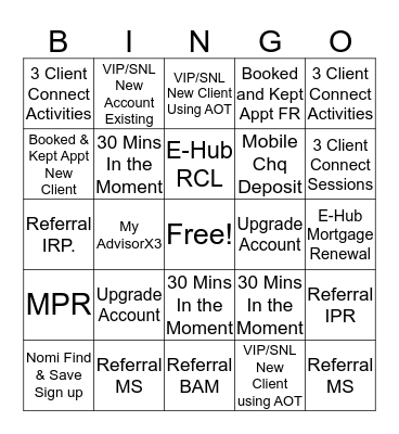 "WETHEBANK " BINGO Sales Bingo Card