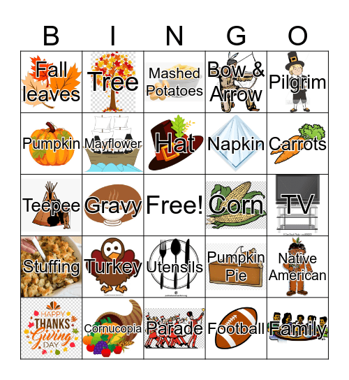 Thanksgiving Bingo Card