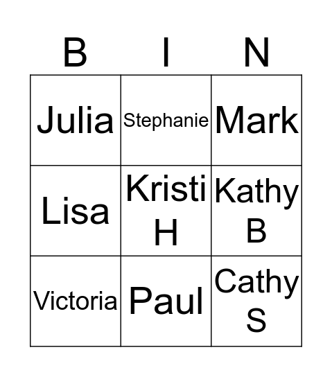 Apparel Bingo Card