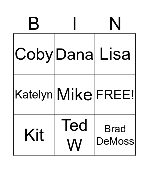 Shoes Bingo Card