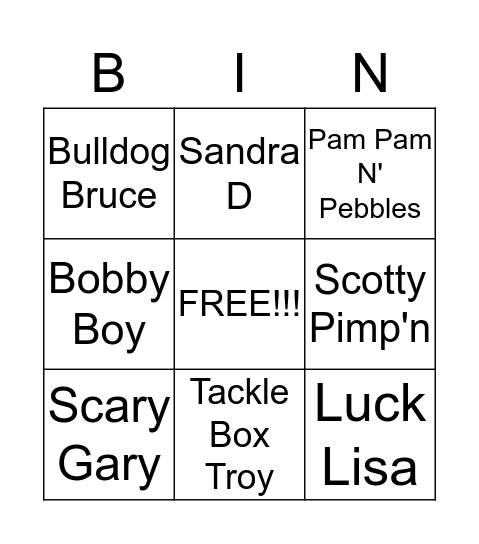 Managers Bingo Card
