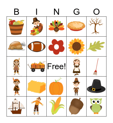 Thanksgiving Bingo Card
