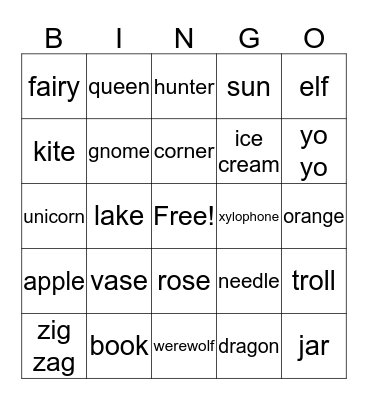 BINGO Card