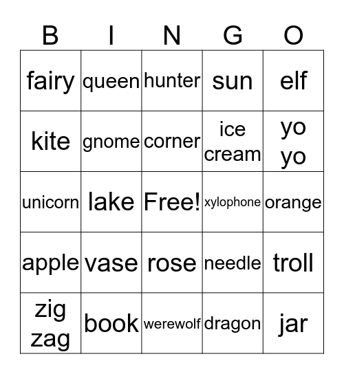 BINGO Card