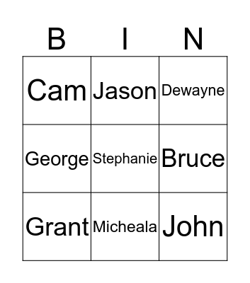 Customers Service Bingo Card