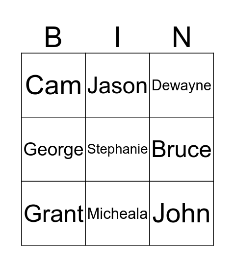 Customers Service Bingo Card