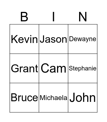 Customers Service Bingo Card
