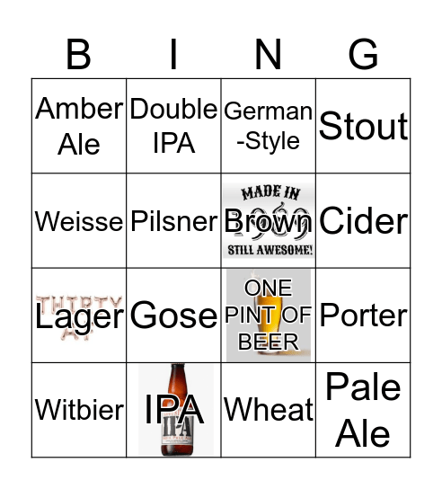 Jeff's 30th Birthday Brew Brew Brewery  Bingo Card