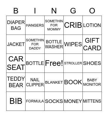 Mike & Mia's Baby Shower Bingo Card