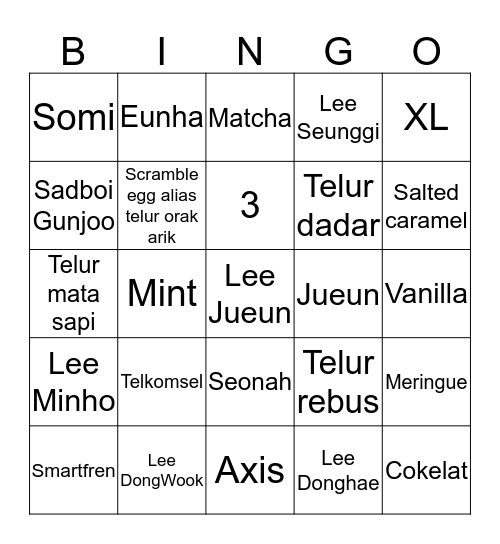 ☆ Jueun ☆ Bingo Card