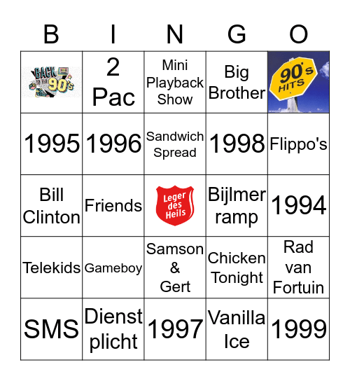 Back to the 90's - Bingo Card