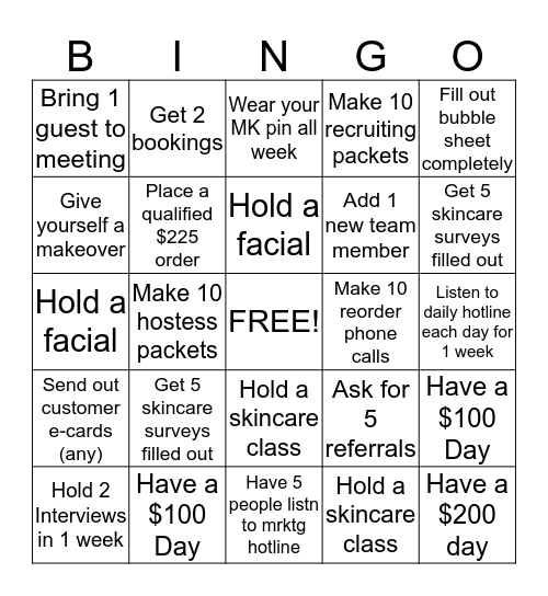 Mary Kay BINGO! Bingo Card